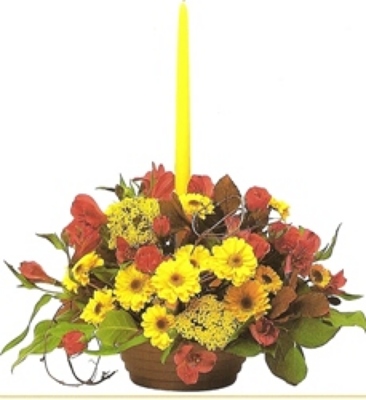 Fall Candle Centerpiece from Joseph Genuardi Florist in Norristown, PA