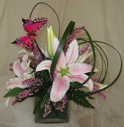 Lilies and Lace Cube Arrangement from Joseph Genuardi Florist in Norristown, PA