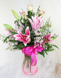 Pink Passion Valentine Vase Arrangement 