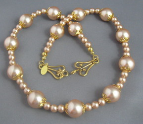 Pearls in Peach Necklace