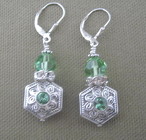 Sterling & Green Crystal Drp earrings
