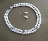 Pearl and Crystal Wedding Jewlery Set