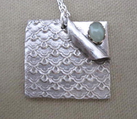 Peek a Boo Silver PMC with Jade Pendant Necklace from Joseph Genuardi Florist in Norristown, PA