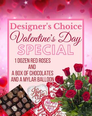 Valentine's Special Roses & Balloons & Chocolates from Joseph Genuardi Florist in Norristown, PA