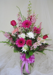 Hot Pink Paradise Vase Arrangement from Joseph Genuardi Florist in Norristown, PA