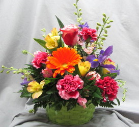 Color Me Bright Basket Arrangement