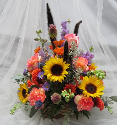 Sunflowers and Sunshine Basket Arrangement from Joseph Genuardi Florist in Norristown, PA