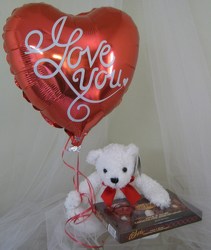 Cuddle Up With Me Bear Plush-Ballon-Candy from Joseph Genuardi Florist in Norristown, PA