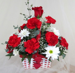 Hearts on Fire Valentine Basket from Joseph Genuardi Florist in Norristown, PA