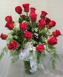 18 Red Rose Premium Vase Arrangement from Joseph Genuardi Florist in Norristown, PA