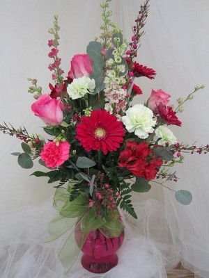 Raspberry Ice Vase Arrangement from Joseph Genuardi Florist in Norristown, PA