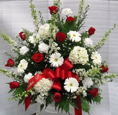 Masculine Memories Traditional Funeral Mache Basket from Joseph Genuardi Florist in Norristown, PA