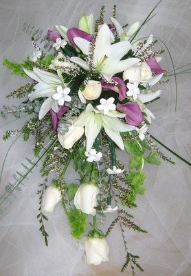 White Lily Cascading Bridal Bouquet from Joseph Genuardi Florist in Norristown, PA