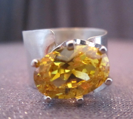 Sterling Silver Yellow Gemstone Ring from Joseph Genuardi Florist in Norristown, PA