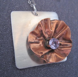 Mixed Metals sterling and copper pendant necklace from Joseph Genuardi Florist in Norristown, PA