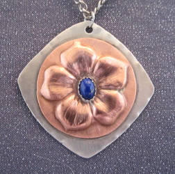 Mixed Silver and Copper Lapis Gemstone Necklace from Joseph Genuardi Florist in Norristown, PA