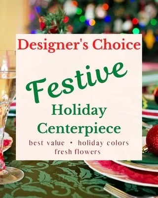 Designer's Choice - Festive Holiday Centerpiece from Joseph Genuardi Florist in Norristown, PA