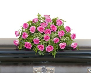 Pink Rose Casket Spray from Joseph Genuardi Florist in Norristown, PA