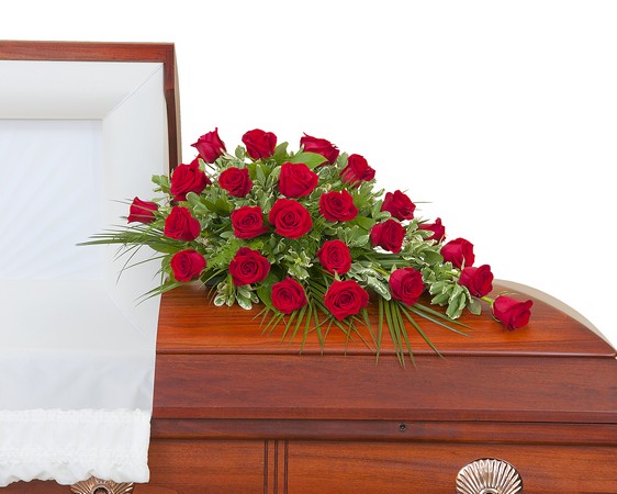 Simply Roses Standard Casket Spray from Joseph Genuardi Florist in Norristown, PA